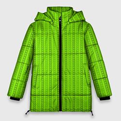 Женская зимняя куртка Зеленые узоры из линий