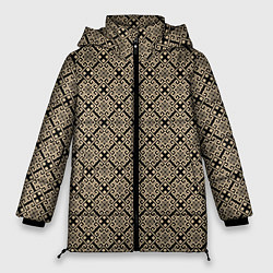 Женская зимняя куртка Паттерн золотые квадраты