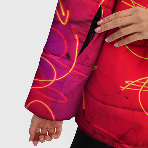 Женская зимняя куртка Неоновые фонарики на поверхности - Красный / 3D-Красный – фото 5
