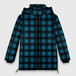 Куртка зимняя женская Black and blue plaid, цвет: 3D-красный