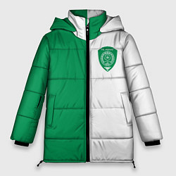 Женская зимняя куртка ФК Ахмат бело-зеленая форма