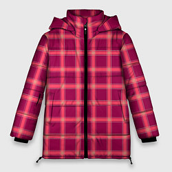 Куртка зимняя женская Красный модный узор в крупную клетку, цвет: 3D-светло-серый