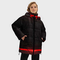 Куртка зимняя женская Объемная красная сетка из сот, цвет: 3D-красный — фото 2