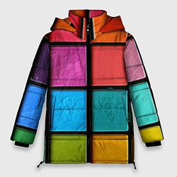 Женская зимняя куртка Абстрактный набор красок-паттернов