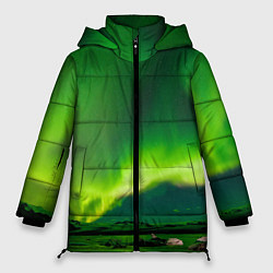 Женская зимняя куртка Абстрактное полярное сияние - Зелёный