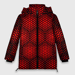 Куртка зимняя женская Красные неоновые соты, цвет: 3D-красный