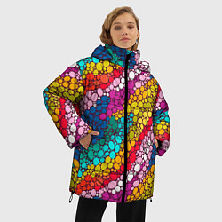 Куртка зимняя женская Абстракция - радужное настроение, цвет: 3D-светло-серый — фото 2