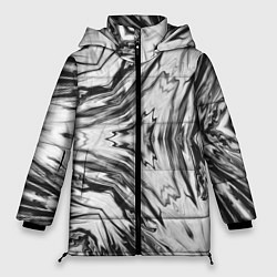 Женская зимняя куртка Черно-белый абстрактный узор Трио