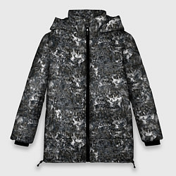 Женская зимняя куртка Темно серый графитовый с текстурой камня