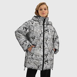 Куртка зимняя женская Светло серый абстрактный, цвет: 3D-красный — фото 2
