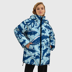 Куртка зимняя женская Жители океанских глубин, цвет: 3D-красный — фото 2