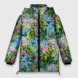 Куртка зимняя женская Милые Цветы, цвет: 3D-светло-серый