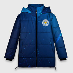 Женская зимняя куртка Сборная Уругвая синяя абстракция