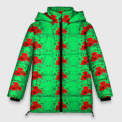 Женская зимняя куртка Blooming red poppies