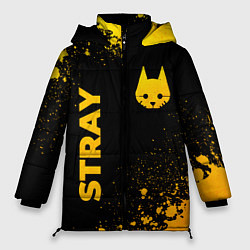 Куртка зимняя женская Stray - gold gradient: символ и надпись вертикальн, цвет: 3D-черный