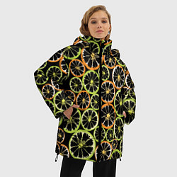 Куртка зимняя женская Цитрусовый микс, цвет: 3D-черный — фото 2