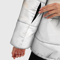 Куртка зимняя женская Однотонный белый и желто-серый геометрический, цвет: 3D-светло-серый — фото 2
