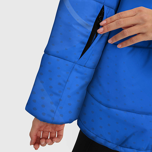Женская зимняя куртка Tottenham hotspur Голубая абстракция / 3D-Красный – фото 5