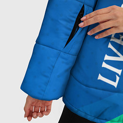 Куртка зимняя женская Ливерпуль Синяя абстракция, цвет: 3D-светло-серый — фото 2