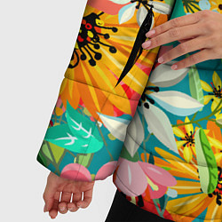 Куртка зимняя женская Multicolour of flowers, цвет: 3D-красный — фото 2