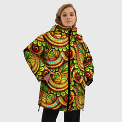 Куртка зимняя женская Летние объемные узоры, цвет: 3D-черный — фото 2