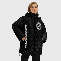 Куртка зимняя женская Mercedes карбоновый фон, цвет: 3D-черный — фото 2