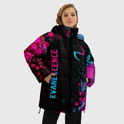 Куртка зимняя женская Evanescence - neon gradient: символ и надпись верт, цвет: 3D-черный — фото 2