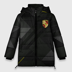 Куртка зимняя женская Porsche - logo, цвет: 3D-черный