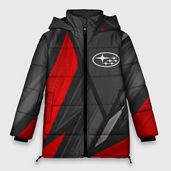 Куртка зимняя женская Subaru sports racing, цвет: 3D-черный