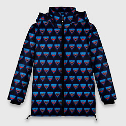 Куртка зимняя женская Poppy Playtime - Huggy Wuggy Pattern - без логотип, цвет: 3D-черный