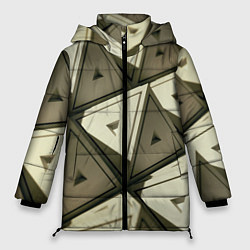 Куртка зимняя женская 3D иллюзия-пирамиды, цвет: 3D-светло-серый