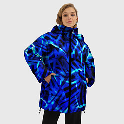 Куртка зимняя женская Удар неоновой молнии, цвет: 3D-черный — фото 2