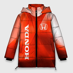Женская зимняя куртка Honda - красная абстракция