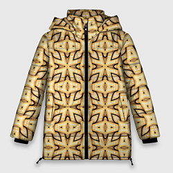 Женская зимняя куртка Объемные деревянные узоры