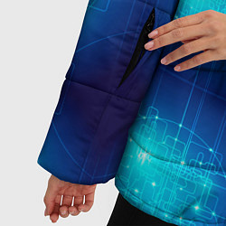 Куртка зимняя женская Неоновые проводники - схемы, цвет: 3D-черный — фото 2