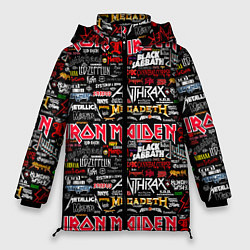 Куртка зимняя женская Popular music artists of rock bands, цвет: 3D-красный