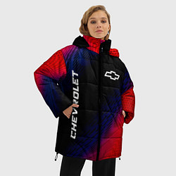 Куртка зимняя женская Chevrolet красный карбон, цвет: 3D-черный — фото 2