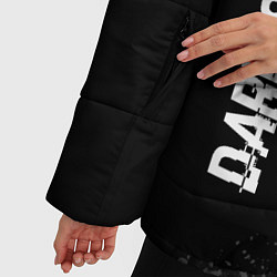 Куртка зимняя женская Dark Souls glitch на темном фоне: символ и надпись, цвет: 3D-черный — фото 2