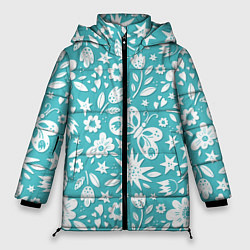 Женская зимняя куртка Нежный цветочный паттерн