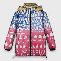 Куртка зимняя женская Абстракция Город Эдварда Мунка, цвет: 3D-красный