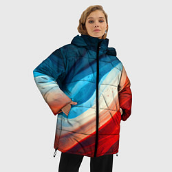 Куртка зимняя женская Неоновые яркие волны, цвет: 3D-черный — фото 2
