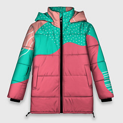 Куртка зимняя женская Абстракция минимализм, цвет: 3D-красный