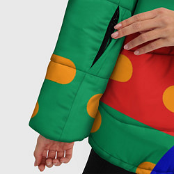 Куртка зимняя женская Абстракция - геометрические фигуры, цвет: 3D-красный — фото 2