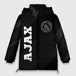 Женская зимняя куртка Ajax sport на темном фоне: надпись, символ