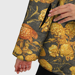 Куртка зимняя женская Цветы в викторианском стиле, цвет: 3D-светло-серый — фото 2