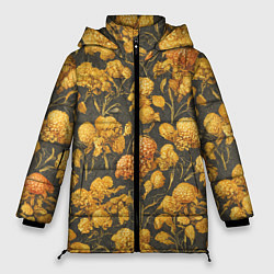 Женская зимняя куртка Цветы в викторианском стиле