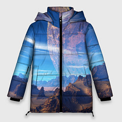 Куртка зимняя женская Фантастическая планета, цвет: 3D-светло-серый