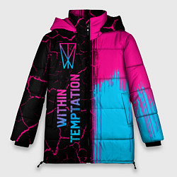 Куртка зимняя женская Within Temptation - neon gradient: по-вертикали, цвет: 3D-черный