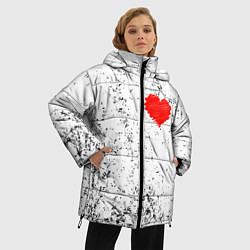 Куртка зимняя женская Сердце карандашом, цвет: 3D-красный — фото 2