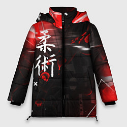 Женская зимняя куртка Джиу-Джитсу : Глитч красный